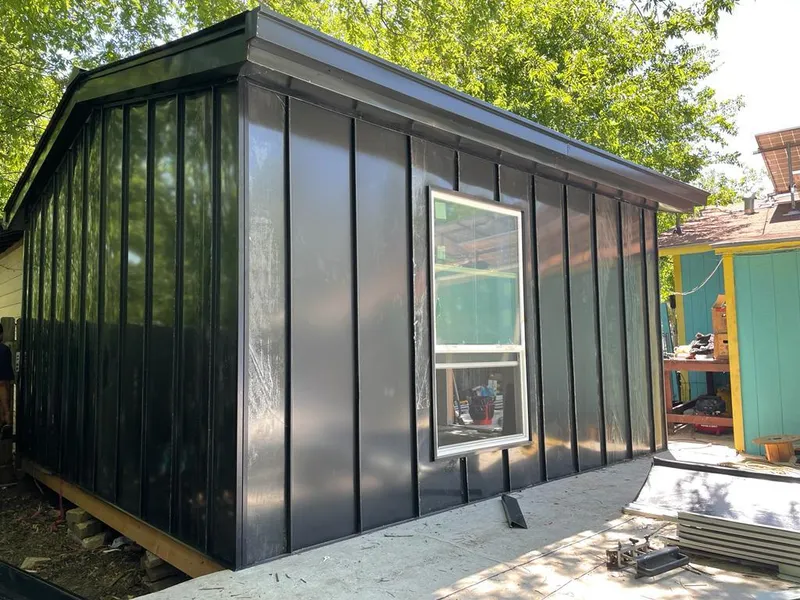 Black standing seam metal wall panels for Metal Roof Installation in Longmeadow